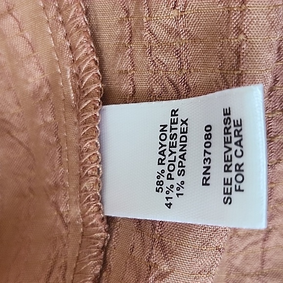 Cato peachy brown textured swing blouse with longer sleeves and button b… - Picture 13 of 14
